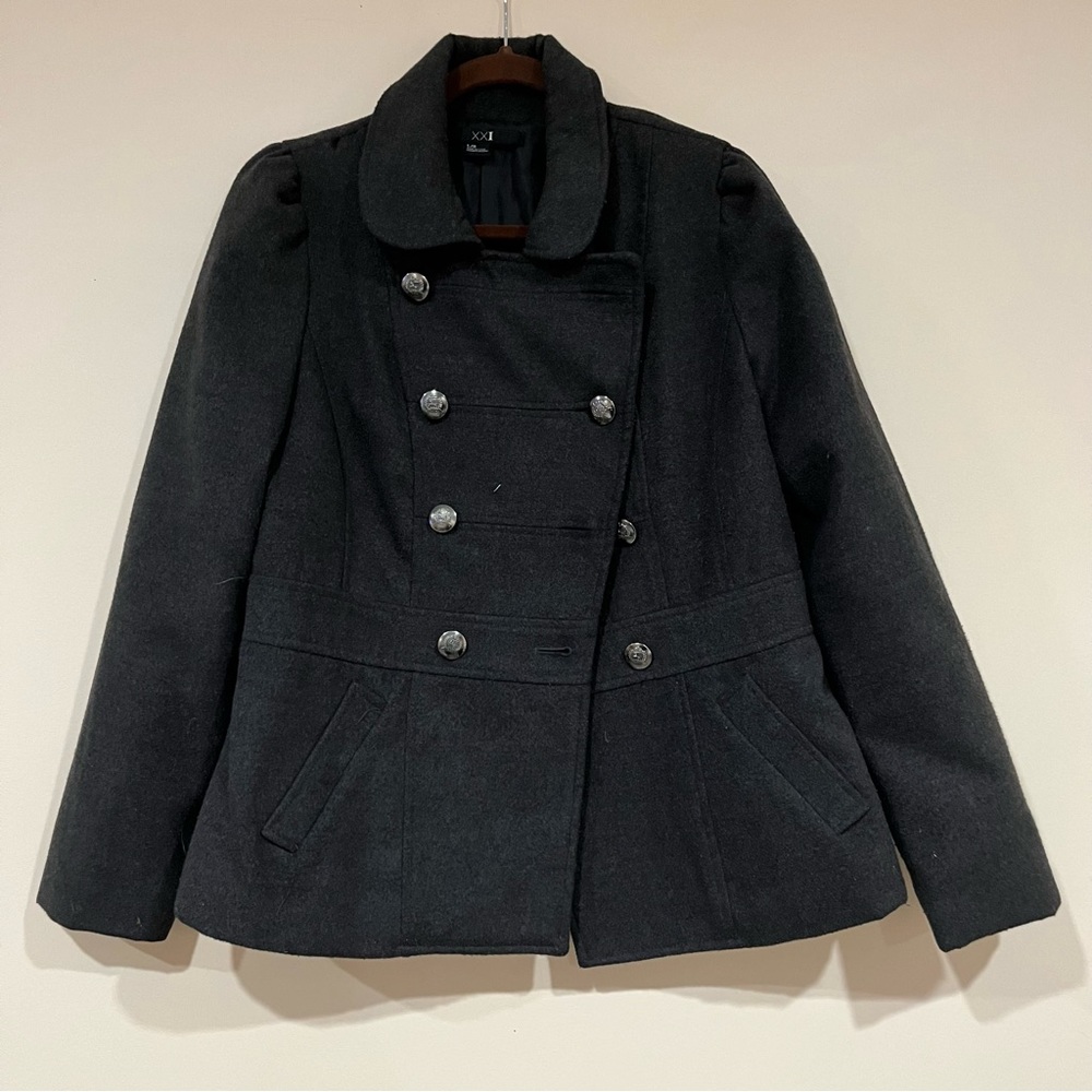 xxi dark grey pea coat
